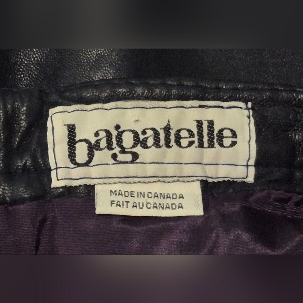 Vintage Bagatelle Leather Pencil Skirt Black Sz 6 - Picture 4 of 5